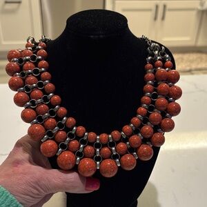 Elegant Orange Beaded Necklace